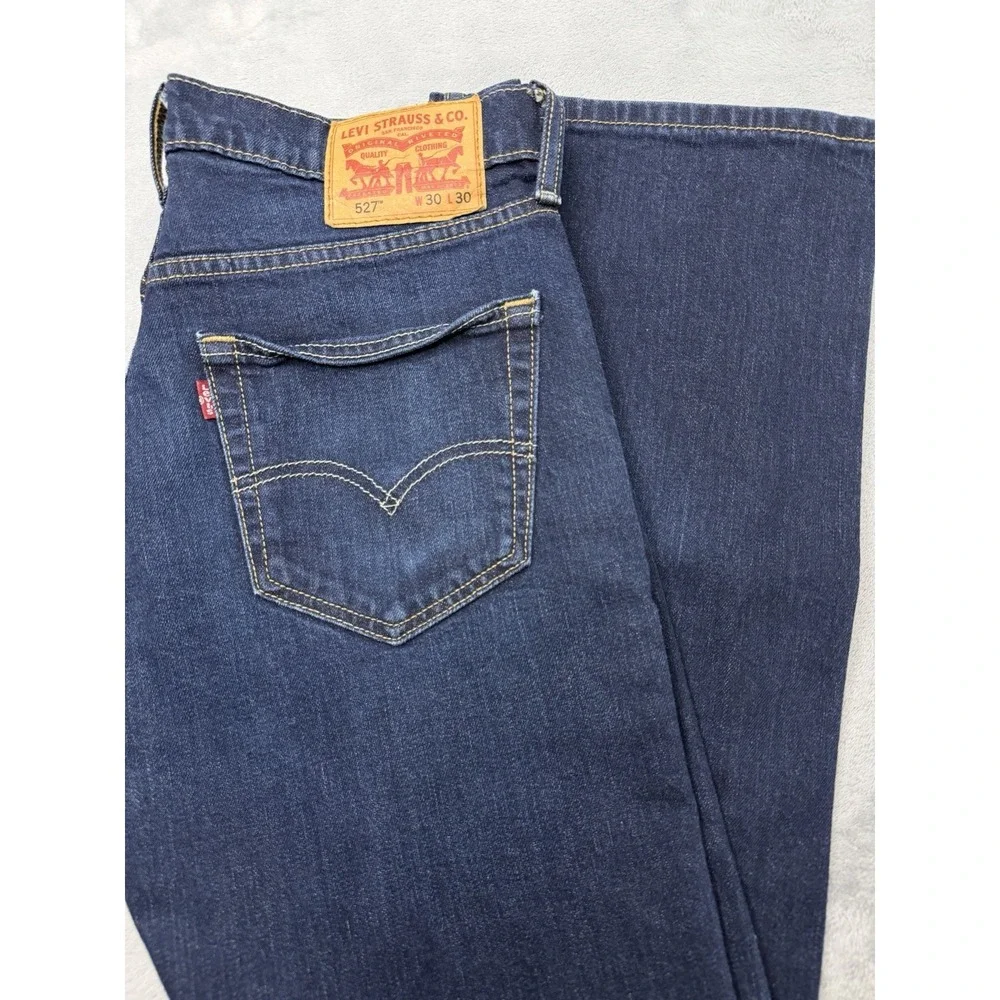 Levi's 527 Jeans Mens 30x30 Blue Denim Low Rise Bootcut Western Cowboy Workwear